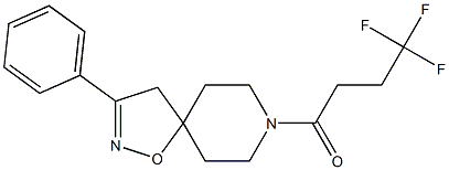 4,4,4-trifluoro-1-(3-phenyl-1-oxa-2,8-diazaspiro[4.5]dec-2-en-8-yl)butan-1-one,,结构式