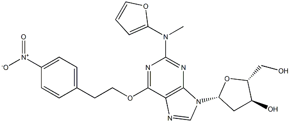 6-O-[2-(4-Nitrophenyl)ethyl]-2-(2-furanylmethylamino)-2'-deoxyinosine Structure