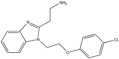 2-{1-[2-(4-chlorophenoxy)ethyl]-1H-1,3-benzodiazol-2-yl}ethan-1-amine,,结构式