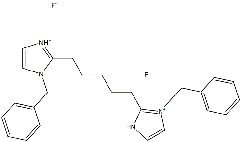 1,5-戊烷二基-双(3-苄基咪唑)二氟化物 溶液 结构式