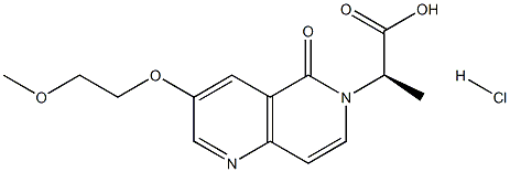 (R)-2-(3-(2-methoxyethoxy)-5-oxo-1,6-naphthyridin-6(5H)-yl)propanoic acid hydrochloride Struktur