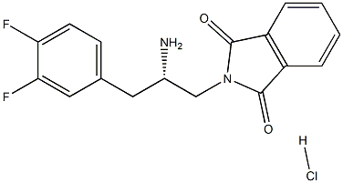 (S)-2-(2-amino-3-(3,4-difluorophenyl)propyl)isoindoline-1,3-dione hydrochloride,,结构式