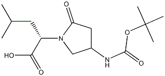 (2S)-2-[4-(Boc-amino)-2-oxo-1-pyrrolidinyl]-4-methylpentanoic Acid, 2155902-42-2, 结构式