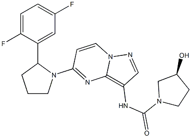(3S)-N-(5-(2-(2,5-二氟苯基)吡咯烷-1-基)吡唑并[1,5-A]嘧啶-3-基)-3-羟基吡咯烷-1-甲酰胺,,结构式