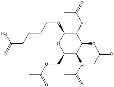 5-(((2R,3R,4R,5R,6R)-3-乙酰氨基-4,5-二乙酰氧基-6-(乙酰氧基甲基)四氢-2H-吡喃-2-基)氧代)戊酸 结构式