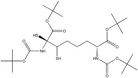 (S)-叔-丁基 4-(((R)-4-(叔-丁氧基)-3-((叔-丁氧羰基)氨基)-4-氧亚基丁基)二巯基)-2-((叔-丁氧羰基)氨基)丁酯,,结构式