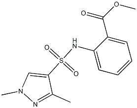 methyl 2-(1,3-dimethyl-1H-pyrazole-4-sulfonamido)benzoate Structure