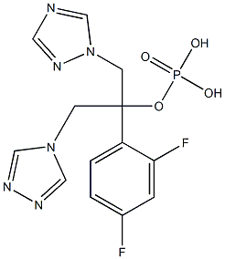 2-(2,4-difluorophenyl)-1-(1H-1,2,4-triazol-1-yl)-3-(4H-1,2,4-triazol-4-yl)propan-2-yl dihydrogen phosphate Struktur