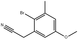 (2-Bromo-5-methoxy-3-methyl-phenyl)-acetonitrile Struktur