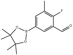 4-Fluoro-3-formyl-5-methylphenylboronic acid pinacol ester Struktur