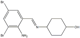 (1r,4r)-4-(((E)-2-amino-3,5-dibromobenzylidene)amino)cyclohexan-1-ol Structure