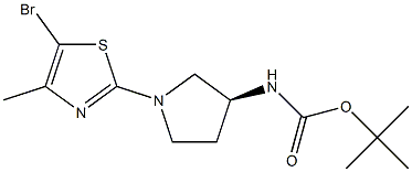 (S)-tert-butyl 1-(5-bromo-4-methylthiazol-2-yl)pyrrolidin-3-ylcarbamate Structure