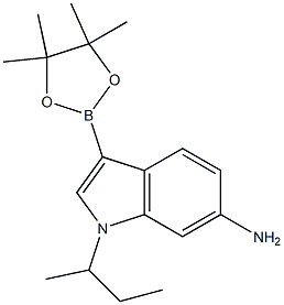 1-sec-butyl-3-(4,4,5,5-tetramethyl-1,3,2-dioxaborolan-2-yl)-1H-indol-6-amine Struktur
