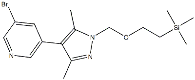 3-bromo-5-(3,5-dimethyl-1-((2-(trimethylsilyl)ethoxy)methyl)-1H-pyrazol-4-yl)pyridine Struktur
