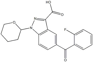 5-(2-fluorobenzoyl)-1-(tetrahydro-2H-pyran-2-yl)-1H-indazole-3-carboxylic acid Struktur