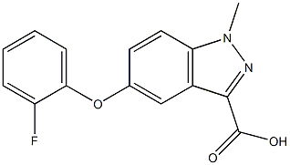 5-(2-fluorophenoxy)-1-methyl-1H-indazole-3-carboxylic acid Struktur