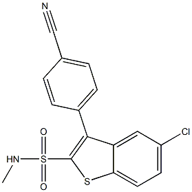 5-chloro-3-(4-cyanophenyl)-N-methylbenzo[b]thiophene-2-sulfonamide Structure
