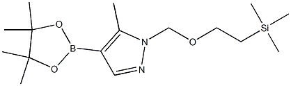 5-methyl-4-(4,4,5,5-tetramethyl-1,3,2-dioxaborolan-2-yl)-1-((2-(trimethylsilyl)ethoxy)methyl)-1H-pyrazole Struktur