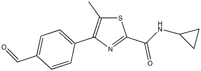 N-cyclopropyl-4-(4-formylphenyl)-5-methylthiazole-2-carboxamide Structure