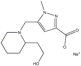sodium 5-((2-(2-hydroxyethyl)piperidin-1-yl)methyl)-1-methyl-1H-pyrazole-3-carboxylate Struktur