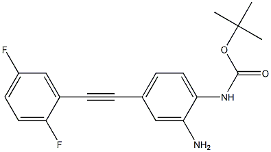 tert-butyl 2-amino-4-((2,5-difluorophenyl)ethynyl)phenylcarbamate,,结构式