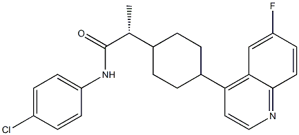 (R)-N-(4-chlorophenyl)-2-((1s,4S)-4-(6-fluoroquinolin-4-yl)cyclohexyl)propanamide Structure