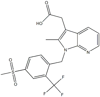 2-(2-methyl-1-(4-(methylsulfonyl)-2-(trifluoromethyl)benzyl)-1H-pyrrolo[2,3-b]pyridin-3-yl)acetic acid Structure