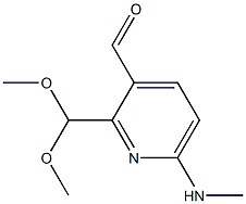 2-(二甲氧基甲基)-6-(甲基氨基)吡啶-3-甲醛, 2227206-52-0, 结构式