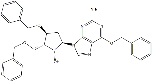 (1R,2S,3S,5R)-5-(2-amino-6-(benzyloxy)-9H-purin-9-yl)-3-(benzyloxy)-2-((benzyloxy)methyl)cyclopentan-1-ol