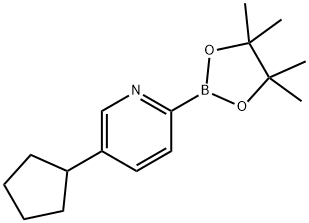 5-cyclopentyl-2-(4,4,5,5-tetramethyl-1,3,2-dioxaborolan-2-yl)pyridine Structure