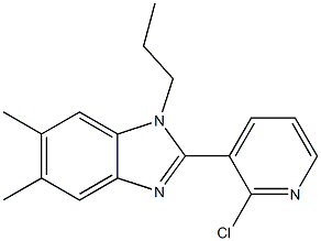 2-(2-氯吡啶-3-基)-5,6-二甲基-1-丙基-1H-苯并[D]咪唑, , 结构式