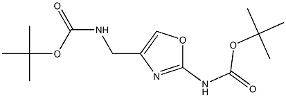 2-(BOC-氨基)-4-[(BOC-氨基)甲基]噁唑, , 结构式
