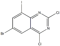 6-BROMO-2,4-DICHLORO-8-IODOQUINAZOLINE 化学構造式