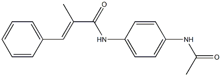 N-[4-(acetylamino)phenyl]-2-methyl-3-phenylacrylamide Struktur