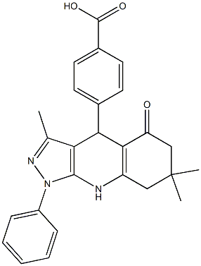  4-(3,7,7-trimethyl-5-oxo-1-phenyl-4,5,6,7,8,9-hexahydro-1H-pyrazolo[3,4-b]quinolin-4-yl)benzoic acid