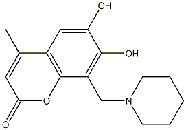 4-甲基-8-哌啶基甲基秦皮乙素, , 结构式