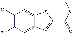 5-Bromo-6-chloro-benzo[b]thiophene-2-carboxylic acid methyl ester 化学構造式