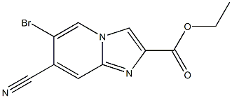 6-Bromo-7-cyano-imidazo[1,2-a]pyridine-2-carboxylic acid ethyl ester Struktur