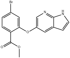 METHYL 2-(1H-PYRROLO[2,3-B]PYRIDIN-5-YLOXY)-4-BROMOBENZOATE, 1630101-71-1, 结构式