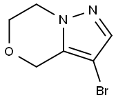 3-bromo-6,7-dihydro-4H-pyrazolo[5,1-c][1,4]oxazine, 1393558-10-5, 结构式