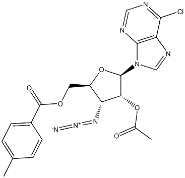 6-Chloro-9-(2-O-acetyl-5-O-(p-toluoyl)-3-azido-3-deoxy-beta-D-ribofuranosyl)-9H-purine