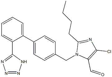 1-((2'-(1H-tetrazol-5-yl)biphenyl-4-yl)methyl)-2-butyl-4-chloro-1H-imidazole-5-carbaldehyde Structure