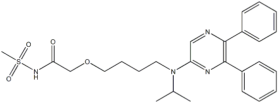 2-{4-[(5,6-Diphenyl-2-Pyrazinyl)(Isopropyl)Amino]Butoxy}-N-(Methylsulfonyl)Acetamide Structure