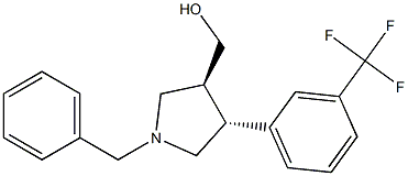 ((3S,4R)-1-benzyl-4-(3-(trifluoromethyl)phenyl)pyrrolidin-3-yl)methanol Structure