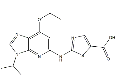 2-(7-isopropoxy-3-isopropyl-3H-imidazo[4,5-b]pyridin-5-ylamino)thiazole-5-carboxylic acid Struktur