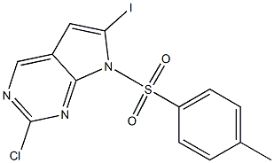 2-chloro-6-iodo-7-tosyl-7H-pyrrolo[2,3-d]pyrimidine Structure