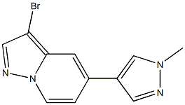 3-bromo-5-(1-methyl-1H-pyrazol-4-yl)pyrazolo[1,5-a]pyridine Struktur