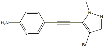 5-((4-bromo-1-methyl-1H-pyrazol-5-yl)ethynyl)pyridin-2-amine Structure