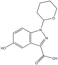 5-hydroxy-1-(tetrahydro-2H-pyran-2-yl)-1H-indazole-3-carboxylic acid Struktur