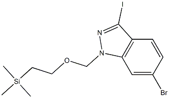 6-bromo-3-iodo-1-((2-(trimethylsilyl)ethoxy)methyl)-1H-indazole Structure